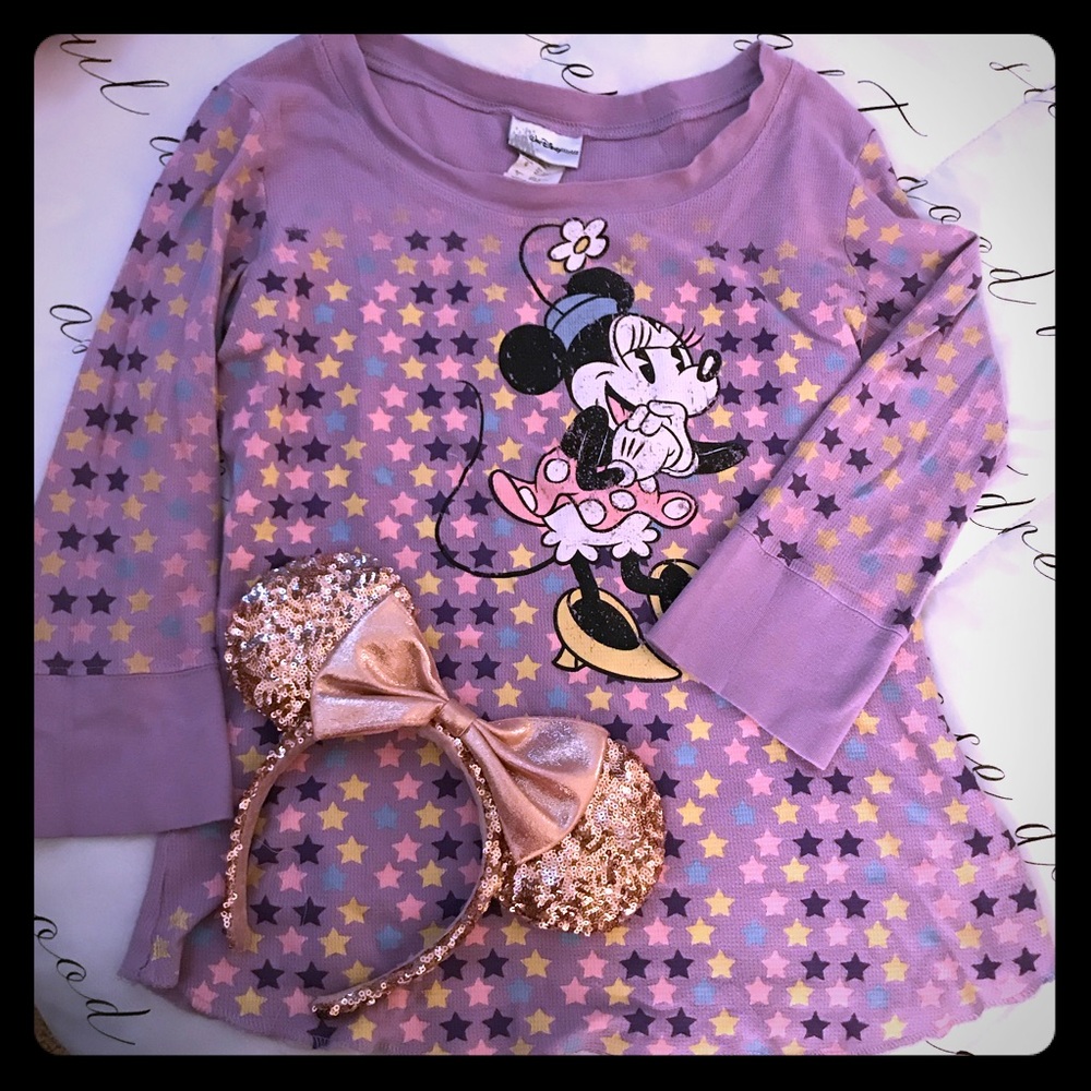 DISNEY Minnie Mouse baseball style 3/4 sleeve top